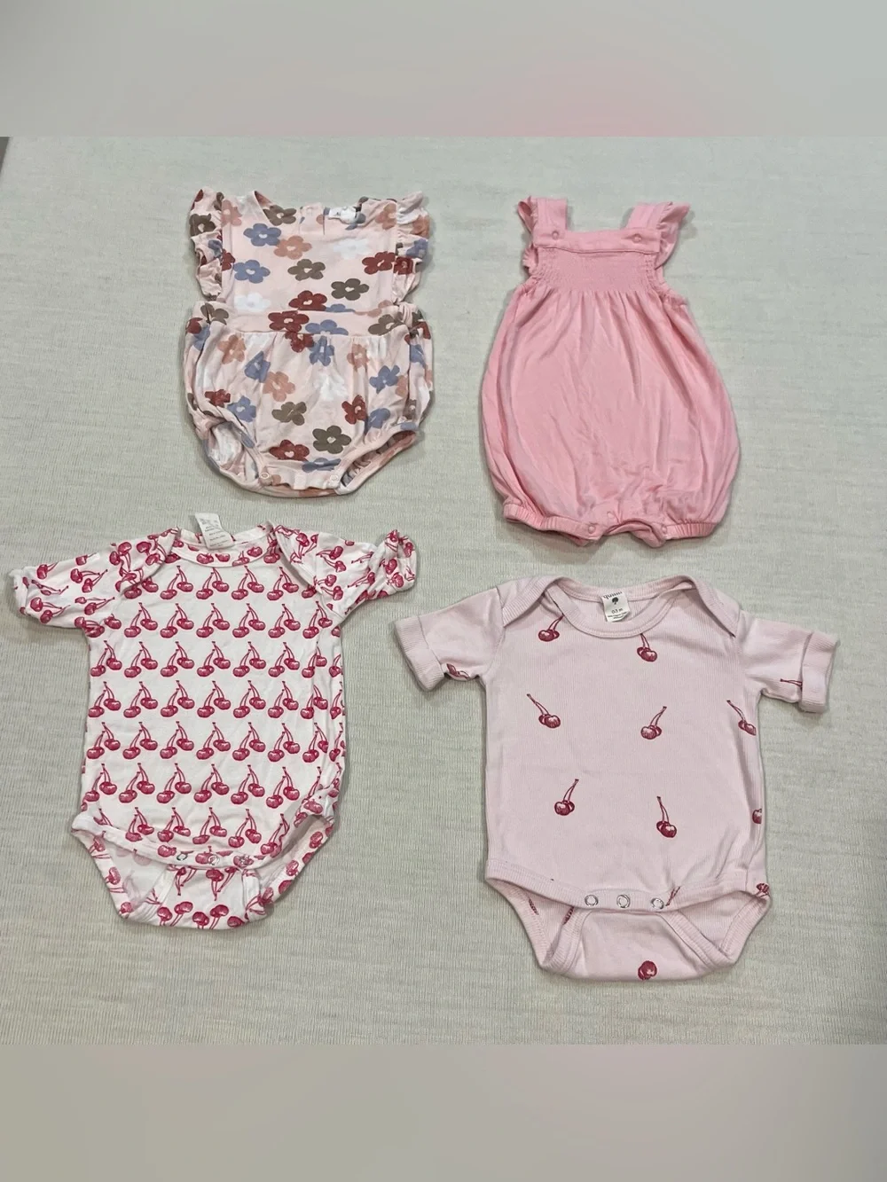 Kate Quinn / Angel Dear -All Bamboo - Rompers Size 0-3 Months Lot  of 4